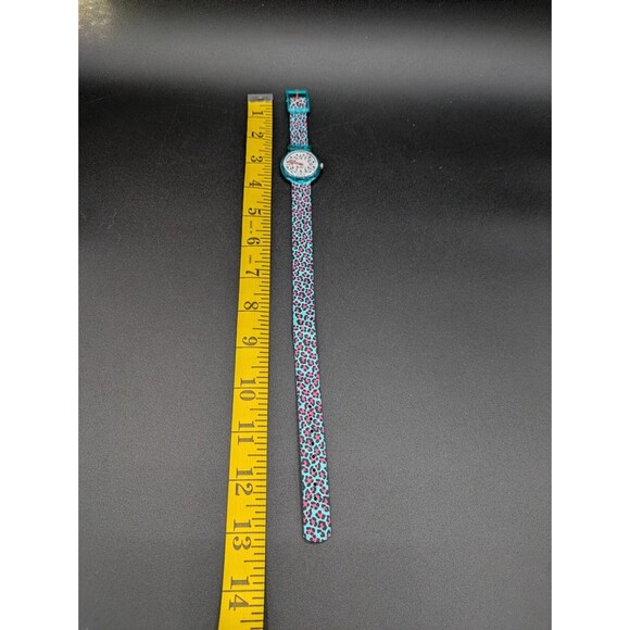 Flik-Flak Swatch Kids Turquoise Jubatus ZFPNP008 Animal Print Double Wrap Strap - Picture 4 of 6